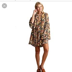 🇺🇸 Boho Floral Swing Mini Dress Bell Sleeves